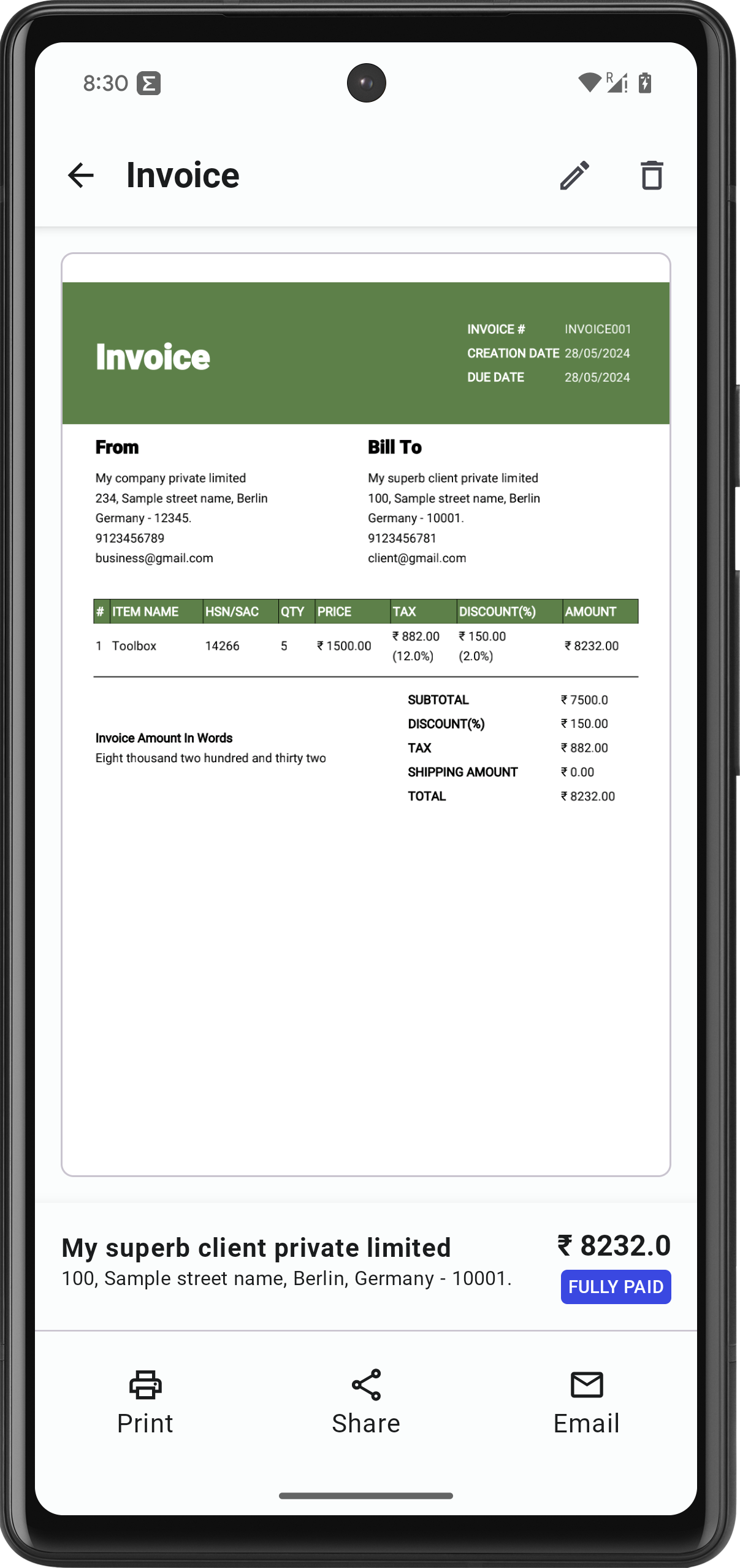 Invoice Management